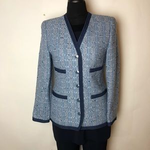 $1789 Escada Jacket Coat Wool Blazer 34 6 Blue
